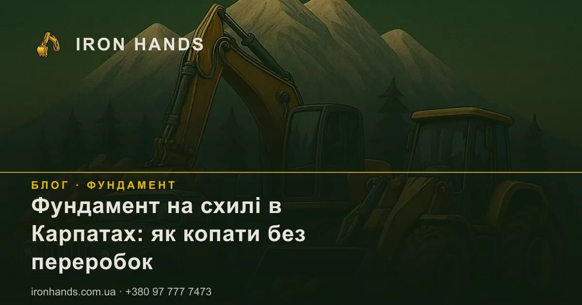 Фундамент на схилі в Карпатах — стаття Iron Hands